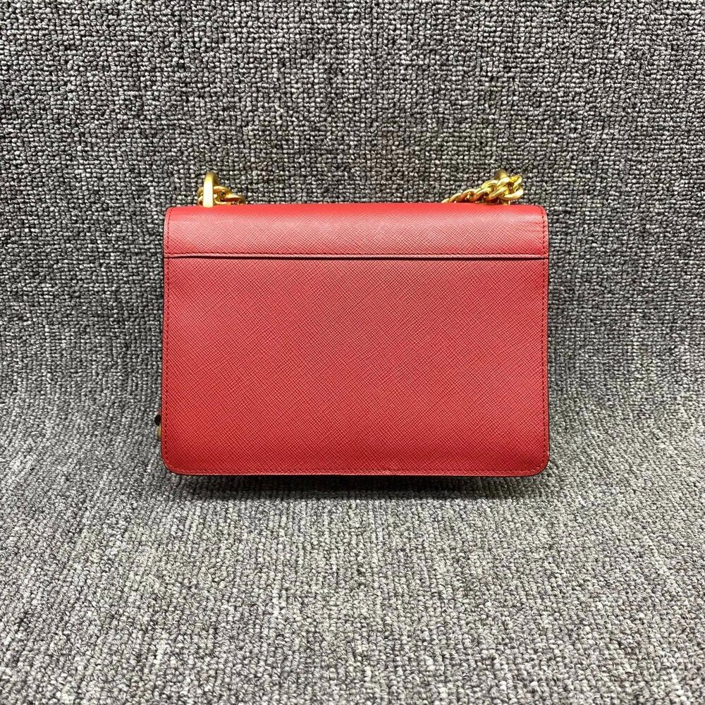100% Authentic Prada Saffiano Red Leather Crossbody Bag - Picture 2 of 14